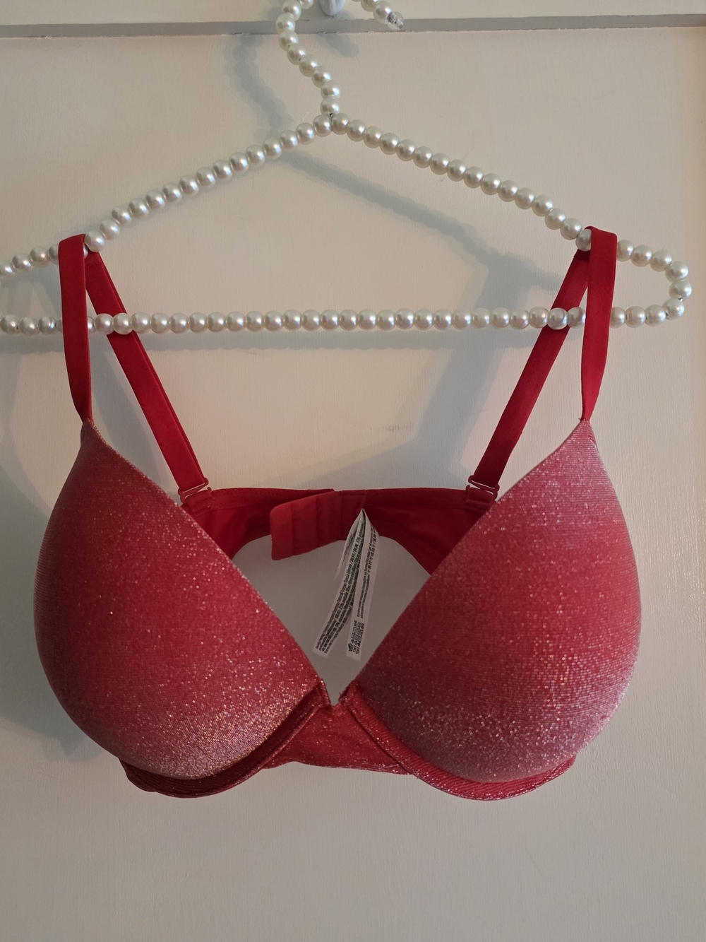 Victoria's Secret Holiday Red Glitter Push-Up Bra